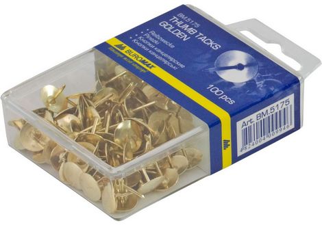 Кнопки золотистые, 100 шт., пластиковый контейнер - №1