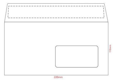 Конверт Куверт DL (E65) СКЛ с окном, 1000 шт, белый - №2