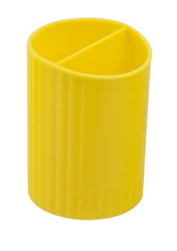 Подставка для ручек пластиковая круглая ZiBi, желтая - №1
