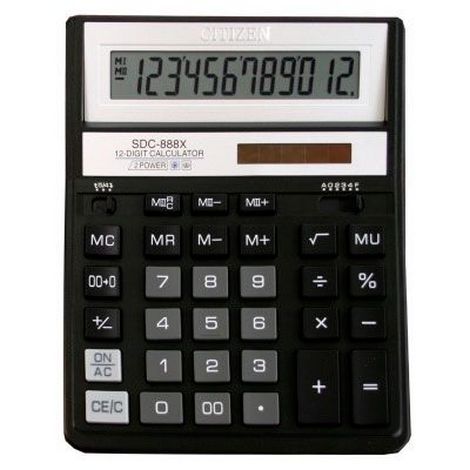 Калькулятор SDC-888 ХBK, черный, 12 разрядов - №1