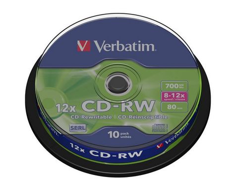 Диск CD-RW, 700Mb, 12-24х, Cake(10) - №1