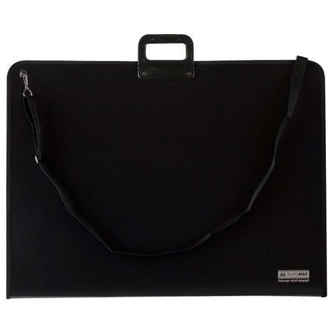 Пластиковый портфель для чертежей Buromax PROFESSIONAL A1, 1 отделение, черный - №1