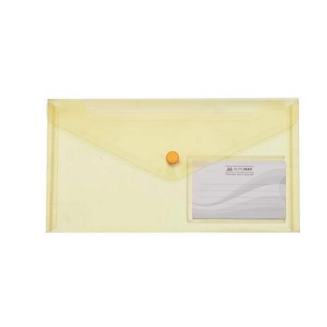 Папка-конверт на кнопке, DL (240x130мм), желтая - №1