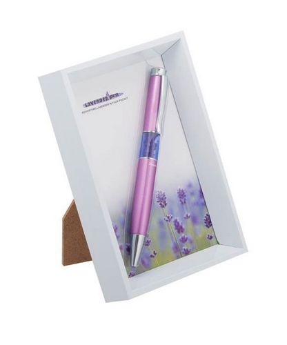 Ручка шариковая Lavender в белой фоторамке, сиреневый - №1