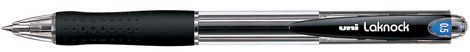 Ручка шариковая автоматическая uni LAKNOCK micro 0.5мм, черная - №1