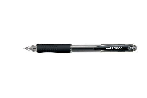 Ручка шариковая автоматическая uni LAKNOCK fine 0.7 мм, черная - №1