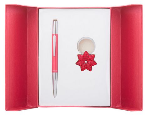 Набор подарочный "Star": ручка шариковая + брелок, красный - №1