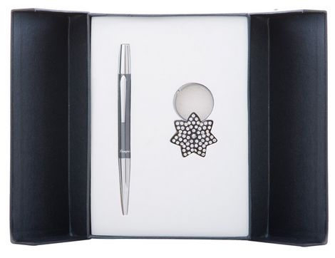 Набор подарочный "Star": ручка шариковая + брелок, черный - №1