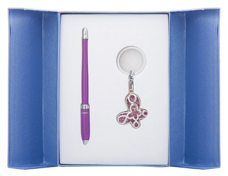 Набор подарочный"Night Moth": ручка шариковая + брелок, фиолетовый - №1