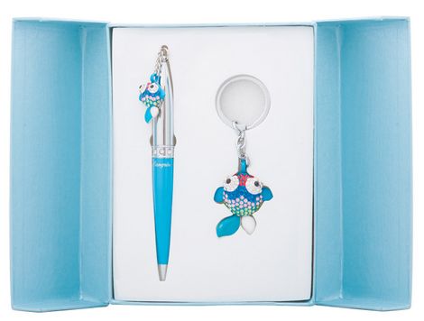 Набор подарочный "Goldfish": ручка шариковая + брелок, синий - №1
