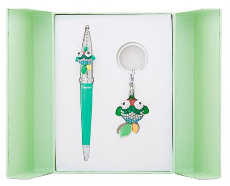 Набор подарочный "Goldfish": ручка шариковая + брелок, зеленый - №1
