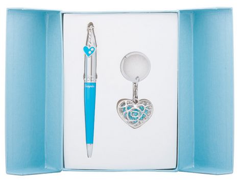 Набор подарочный "Miracle": ручка шариковая + брелок, синий - №1