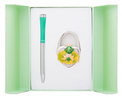 Набор подарочный "Fairy Tale": ручка шариковая + крючок д/ сумки, зеленый - №1