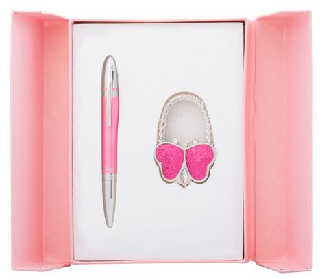 Набор подарочный "Lightness": ручка шариковая + крючок д/ сумки, розовый - №1