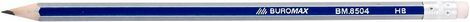 Карандаш графитовый НВ, синий,с серебристыми/золотистыми гранями, с ластиком - №1
