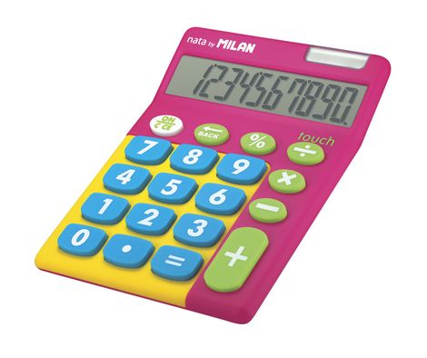 Калькулятор 10-разрядный, TOUCH MIX, дисплей, ассорти цветов - №2
