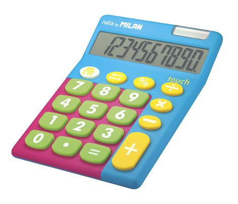 Калькулятор 10-разрядный, TOUCH MIX, дисплей, ассорти цветов - №3