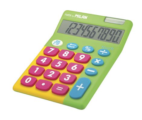Калькулятор 10-разрядный, TOUCH MIX, дисплей, ассорти цветов - №4
