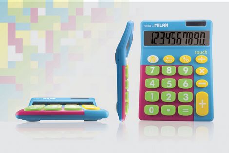 Калькулятор 10-разрядный, TOUCH MIX, дисплей, ассорти цветов - №5