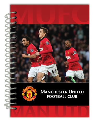 Блокнот на пружине, А6, 80 листов, линейка, FC Manchester United - №1
