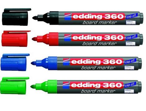 Набор маркеров для досок edding e-360, 1.5-3 мм, 4 шт, ассорти - №1
