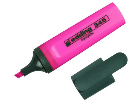 Текстовый маркер e-345, edding, розовый - №1