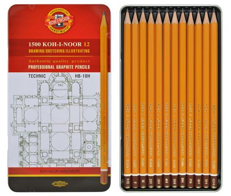Набор графитных карандашей 1500 Technic, НВ-10Н, 12 шт. - №2