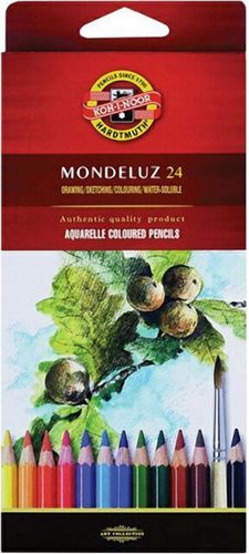 Карандаши цветные акварельные Mondeluz, 24 цвета (3718) - №1