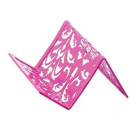 Подставка для визиток металлическая Buromax BAROCCO, розовая - №1