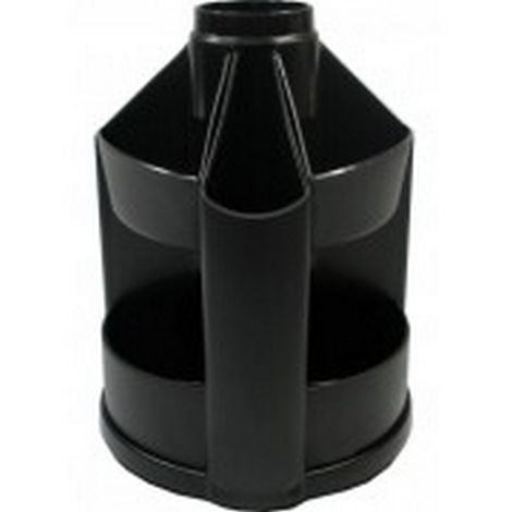 Подставка-органайзер для ручек пластиковая КИП Вертушка маленькая, черная - №1