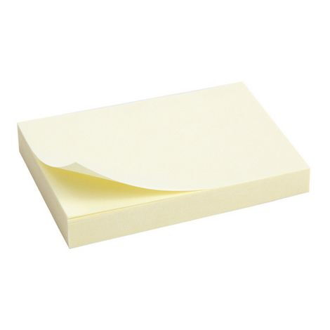 Блок бумаги для записей 50x75 мм, 100 л., пастель, желтый - №1
