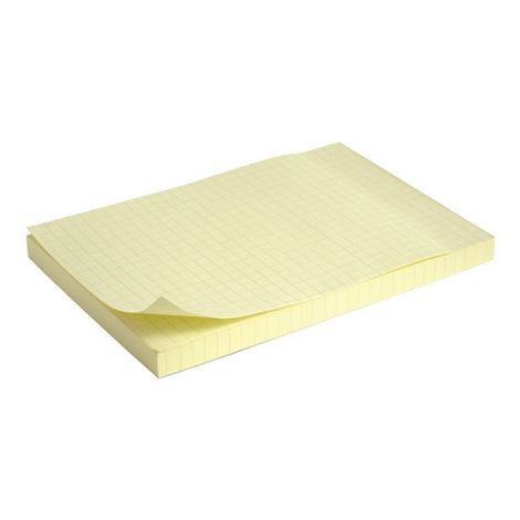 Блок бумаги для записей 100x150 мм, 100 л., клетка, пастель, желтый - №1