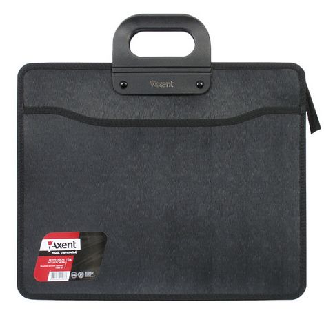 Пластиковый портфель Axent В4, 3 отделения, черный - №1