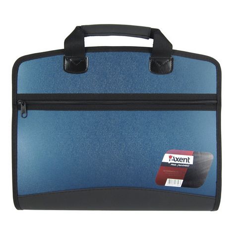 Пластиковый портфель Axent А4, 4 отделения, синий металлик - №1