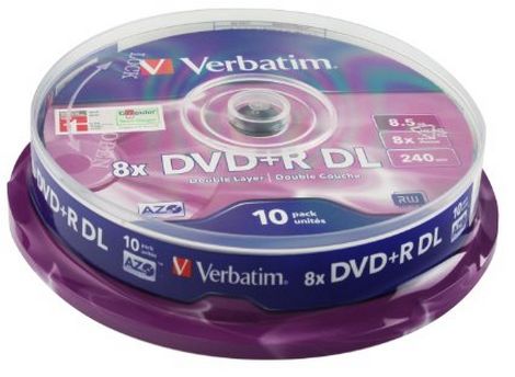 Диск DVD+R, 8.5Gb, 8х, Double Layer, Cake (10) - №1