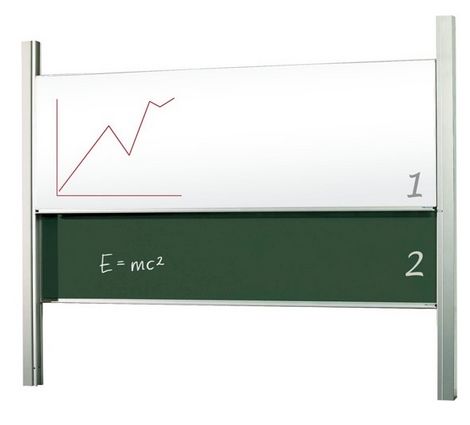 Доска-слайдер аудиторная магнитно-маркерная/для мела керамическая 2х3 120х200 см - №1