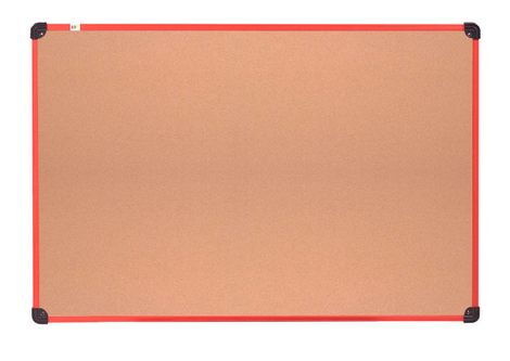 Доска пробковая 65х100 в пластиковой рамке Эконом, красный - №1