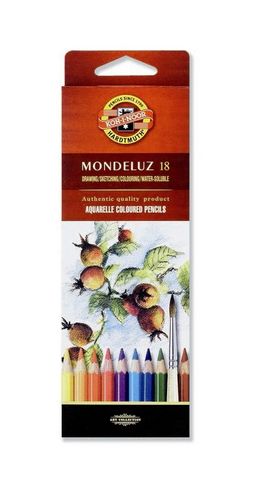 Карандаши цветные акварельные Mondeluz, 18 цветов (3717) - №1