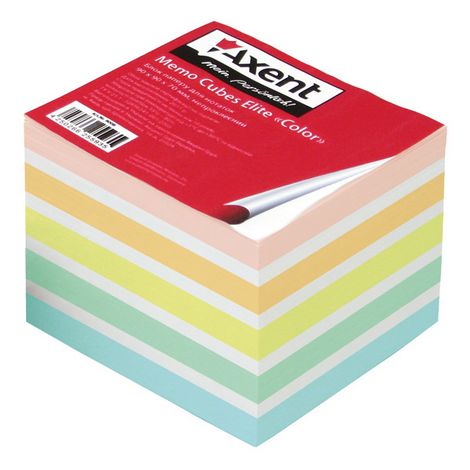 Блок бумаги для заметок Axent Elite Color 90х90х70 мм, не склеенный - №1