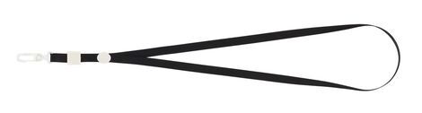 Шнурок для бейджей (с карабином), черный - №1