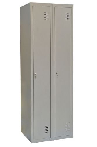 Шкаф металлический для одежды двухсекционный, 60 см НО 22-01-06х18х05-Ц-7035 - №1