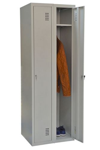 Шкаф металлический для одежды двухсекционный, 60 см НО 22-01-06х18х05-Ц-7035 - №3