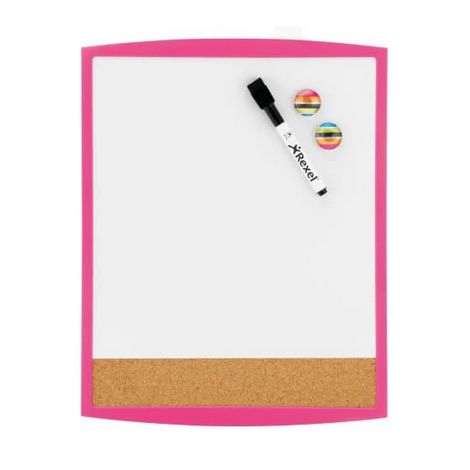 Доска комбинированная магнитно-маркерная/пробковая JOY 28х36 в пластиковой рамке, розовый - №1