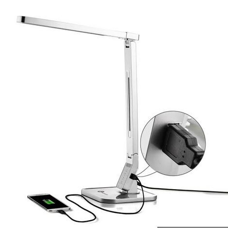 Лампа настольная светодиодная TT-DL07, 15 Вт, серебристая (распродажа) - №1