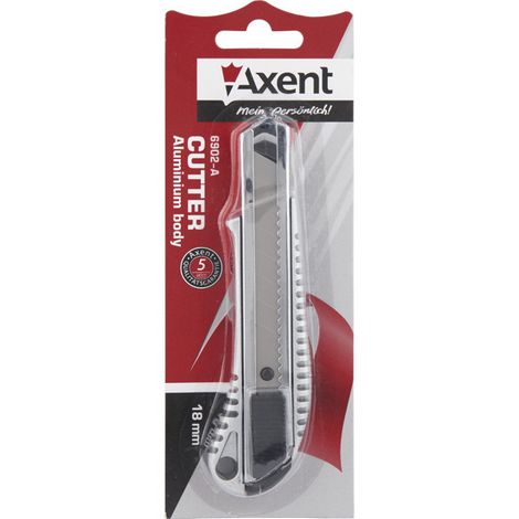 Нож канцелярский Axent, 18 мм, алюминиевый корпус - №2