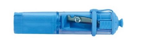 Точилка-колпачок косметическая Cap, пластиковый корпус, контейнер, голубая - №1