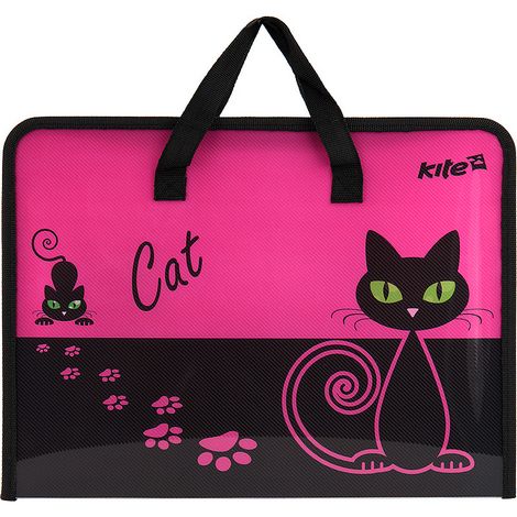 Пластиковый портфель KITE Black Cat А4, 1 отделение - №1