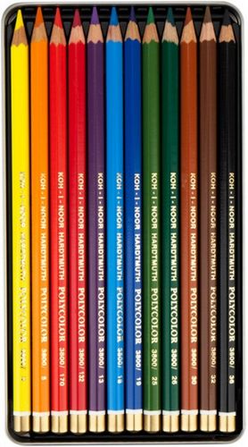Карандаши цветные Polycolor, 12 цветов, металлическая упаковка - №2