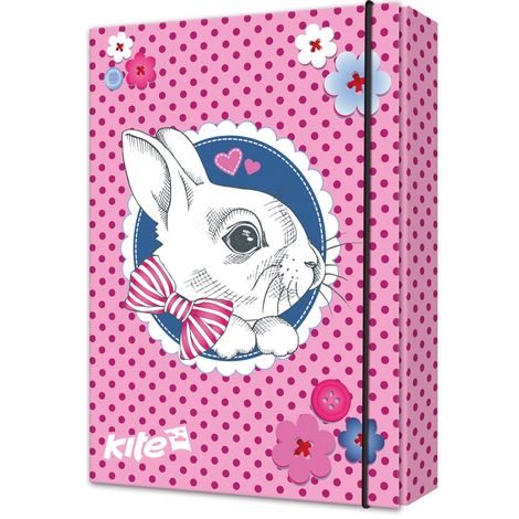 Папка картонная В5 на резинке, Kite, Cute Bunny - №1