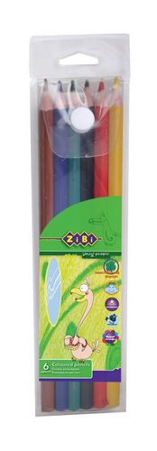 Карандаши цветные PROTECT, 6 цветов, в пенале PVC - №1